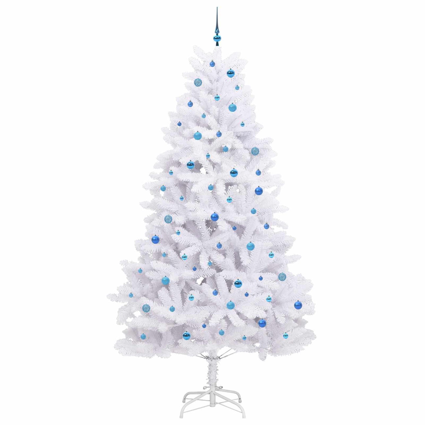 vidaXL Artificial Hinged Christmas Tree White 270 cm PVC and Steel 4