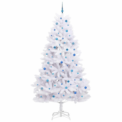 vidaXL Artificial Hinged Christmas Tree White 270 cm PVC and Steel 4