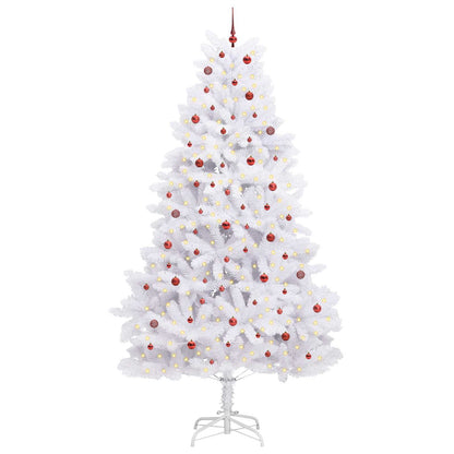 vidaXL Artificial Hinged Christmas Tree White 300 cm PVC and Steel 3