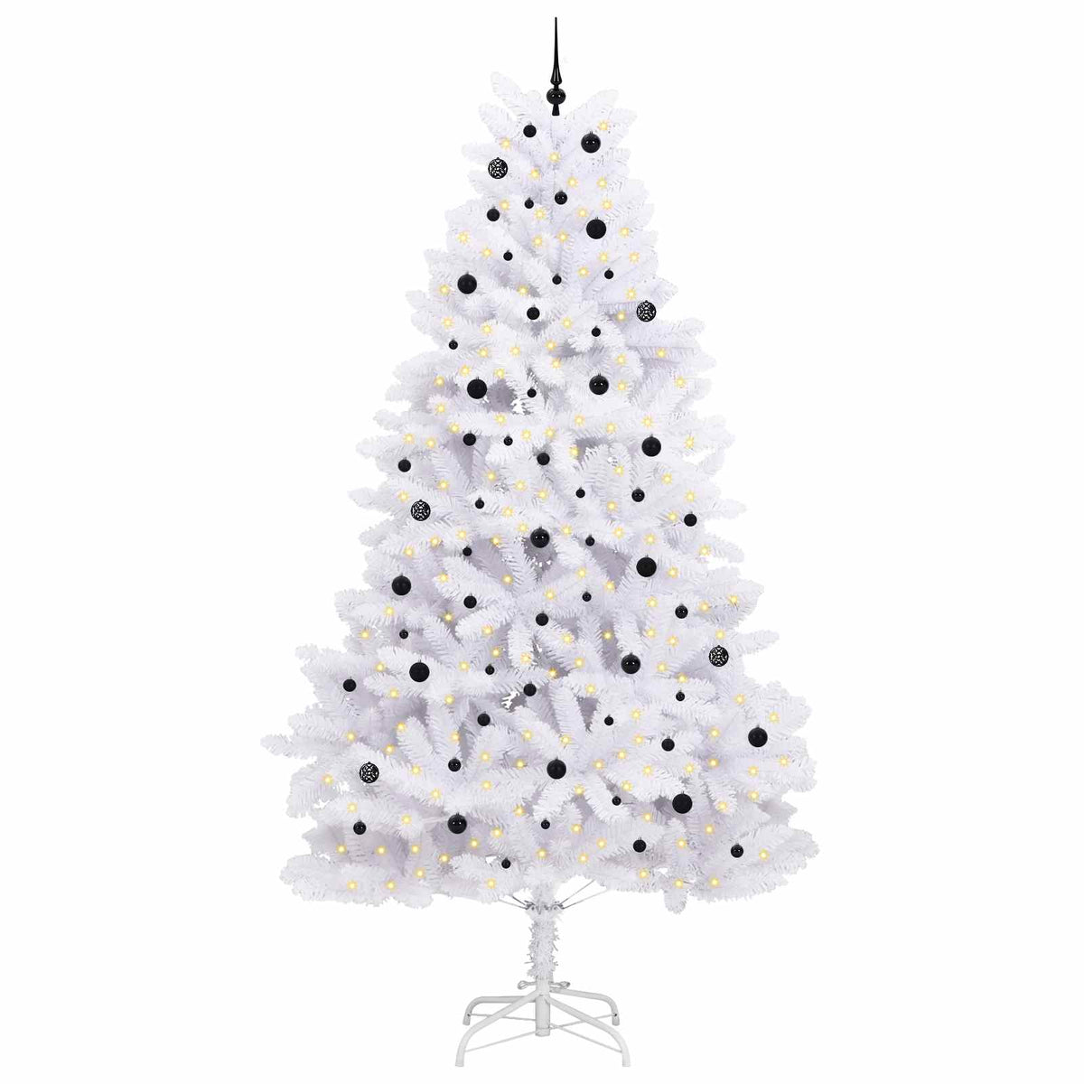 vidaXL Artificial Hinged Christmas Tree White 300 cm PVC and Steel 3
