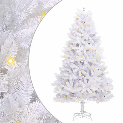 Artificial Hinged Christmas Tree White PVC and Steel 300 cm Pink