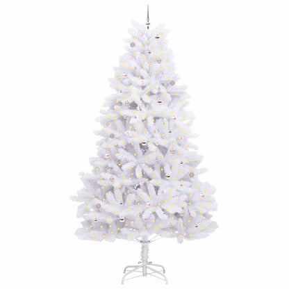 vidaXL Artificial Hinged Christmas Tree White 300 cm PVC and Steel 3