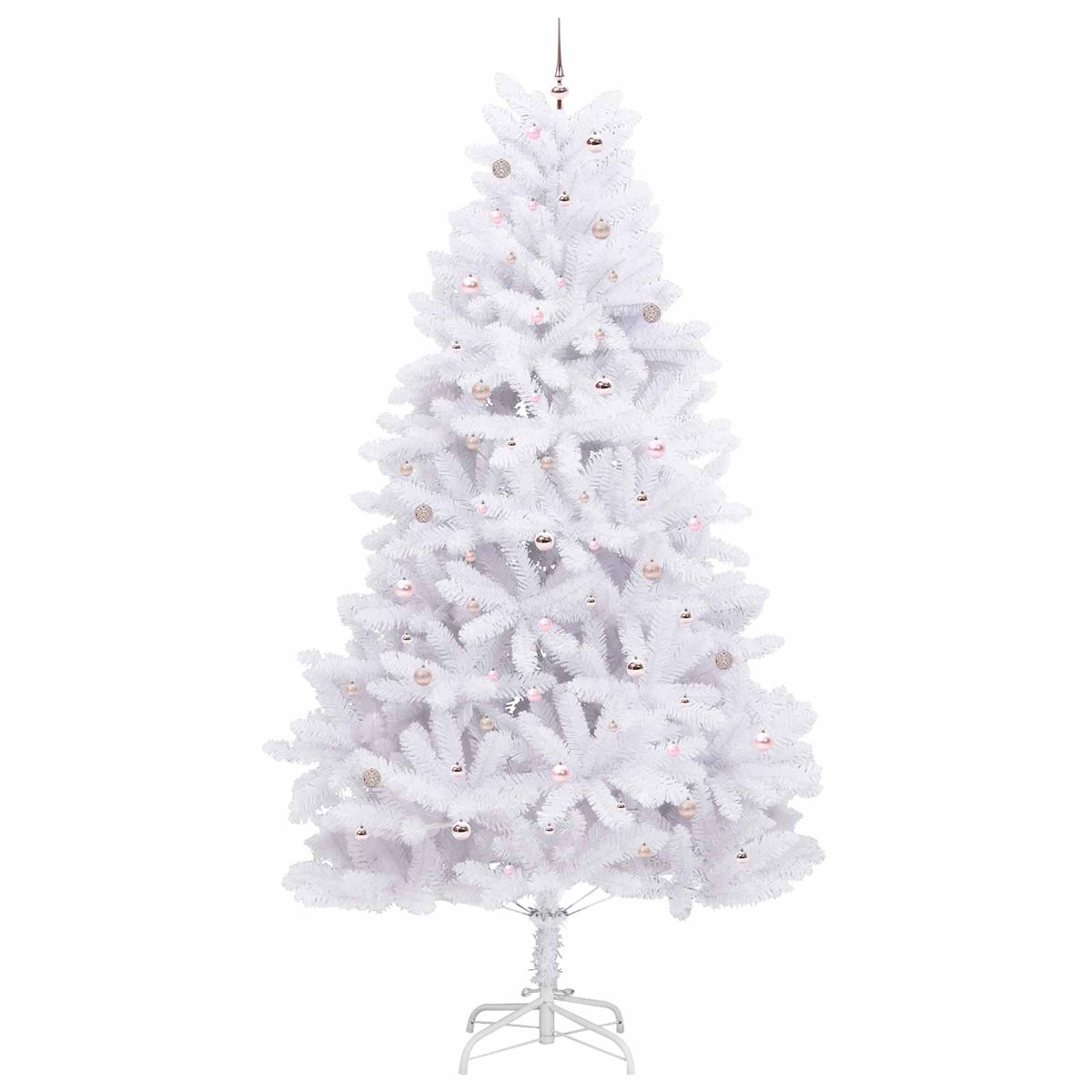 vidaXL Artificial Hinged Christmas Tree White 300 cm PVC and Steel 4