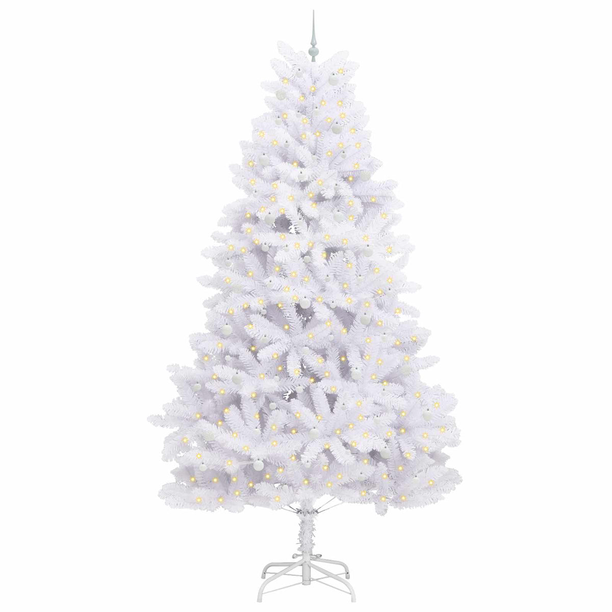 vidaXL Artificial Hinged Christmas Tree White 300 cm PVC and Steel 3