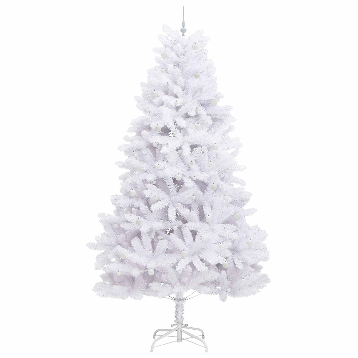 vidaXL Artificial Hinged Christmas Tree White 300 cm PVC and Steel 4