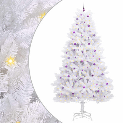 Artificial Hinged Christmas Tree White PVC and Steel 300 cm Lilac