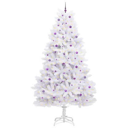 Artificial Hinged Christmas Tree White PVC and Steel 300 cm Lilac