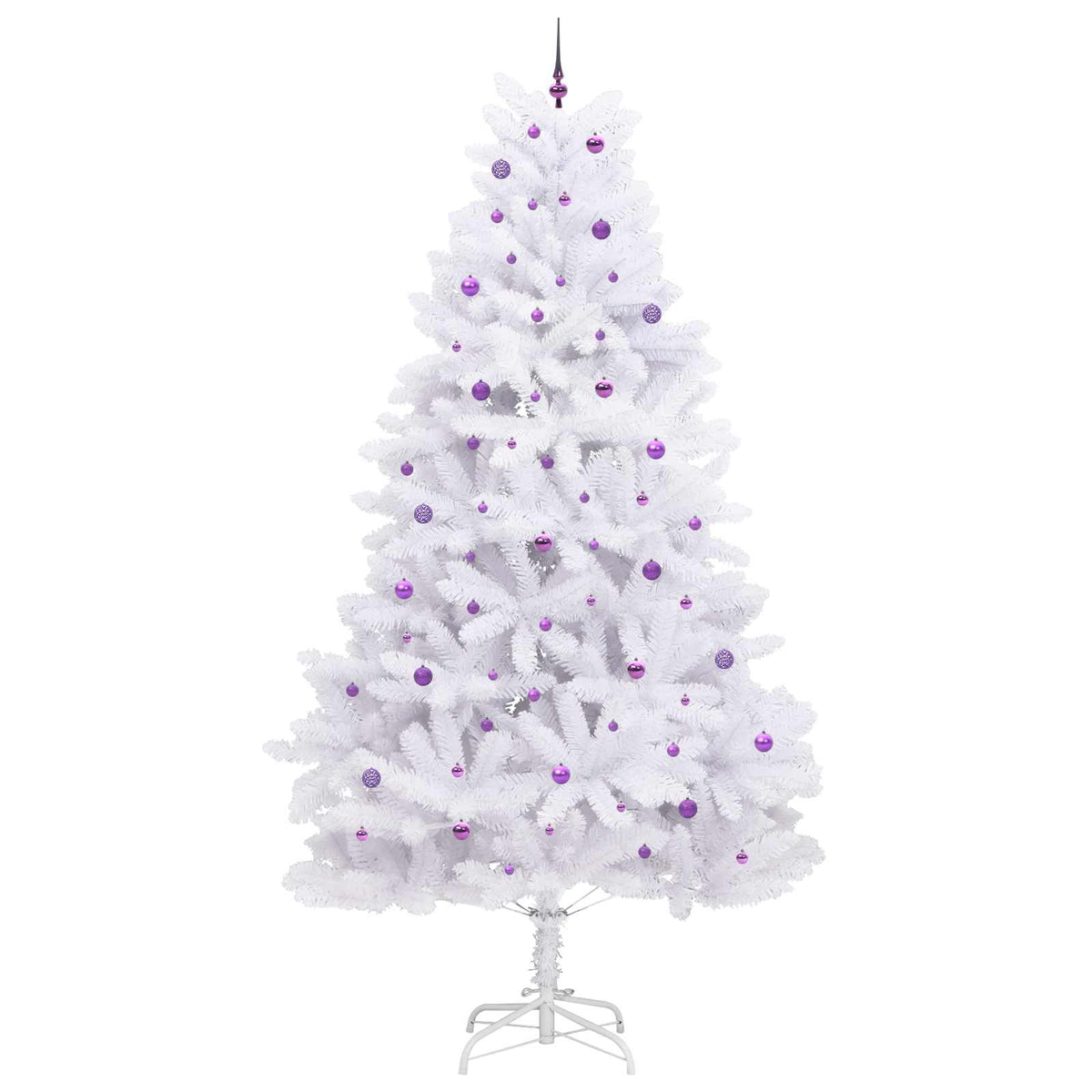 vidaXL Artificial Hinged Christmas Tree White 300 cm PVC and Steel 4