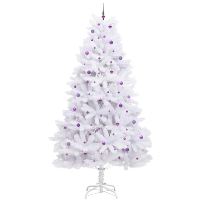 vidaXL Artificial Hinged Christmas Tree White 300 cm PVC and Steel 4
