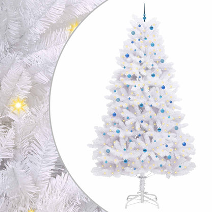 vidaXL Artificial Hinged Christmas Tree White 300 cm PVC and Steel 2