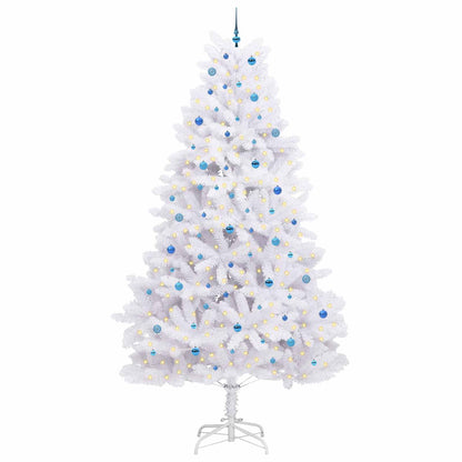 vidaXL Artificial Hinged Christmas Tree White 300 cm PVC and Steel 3