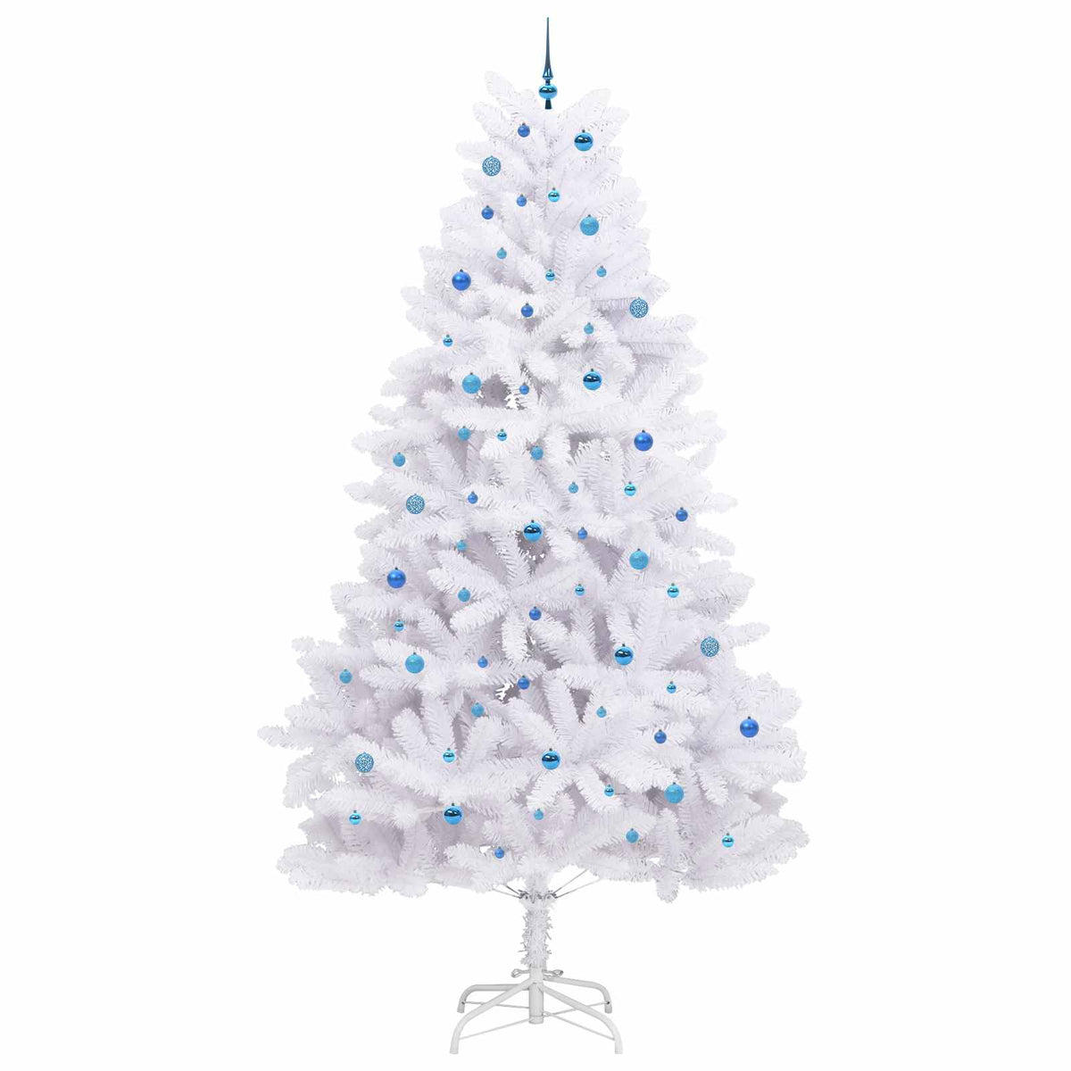 vidaXL Artificial Hinged Christmas Tree White 300 cm PVC and Steel 4