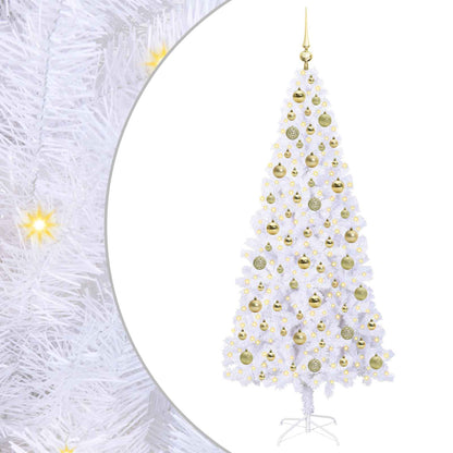 vidaXL Artificial Christmas Tree with Stand White 180 cm PVC and Steel 2