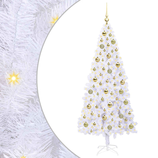 vidaXL Artificial Christmas Tree with Stand White 180 cm PVC and Steel 2