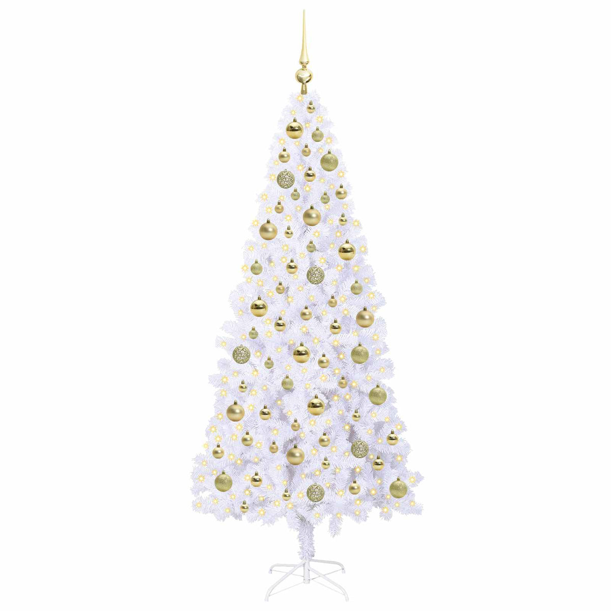 vidaXL Artificial Christmas Tree with Stand White 180 cm PVC and Steel 3