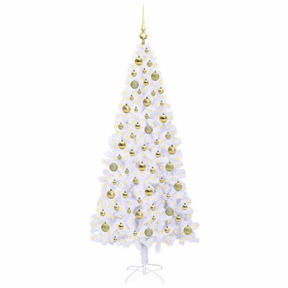 vidaXL Artificial Christmas Tree with Stand White 180 cm PVC and Steel 3