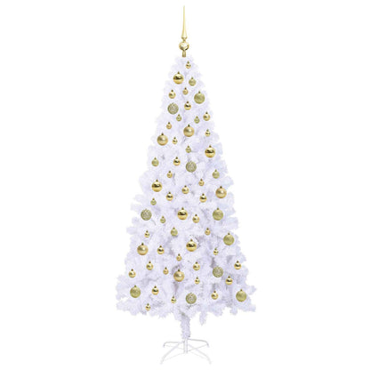 vidaXL Artificial Christmas Tree with Stand White 180 cm PVC and Steel 4