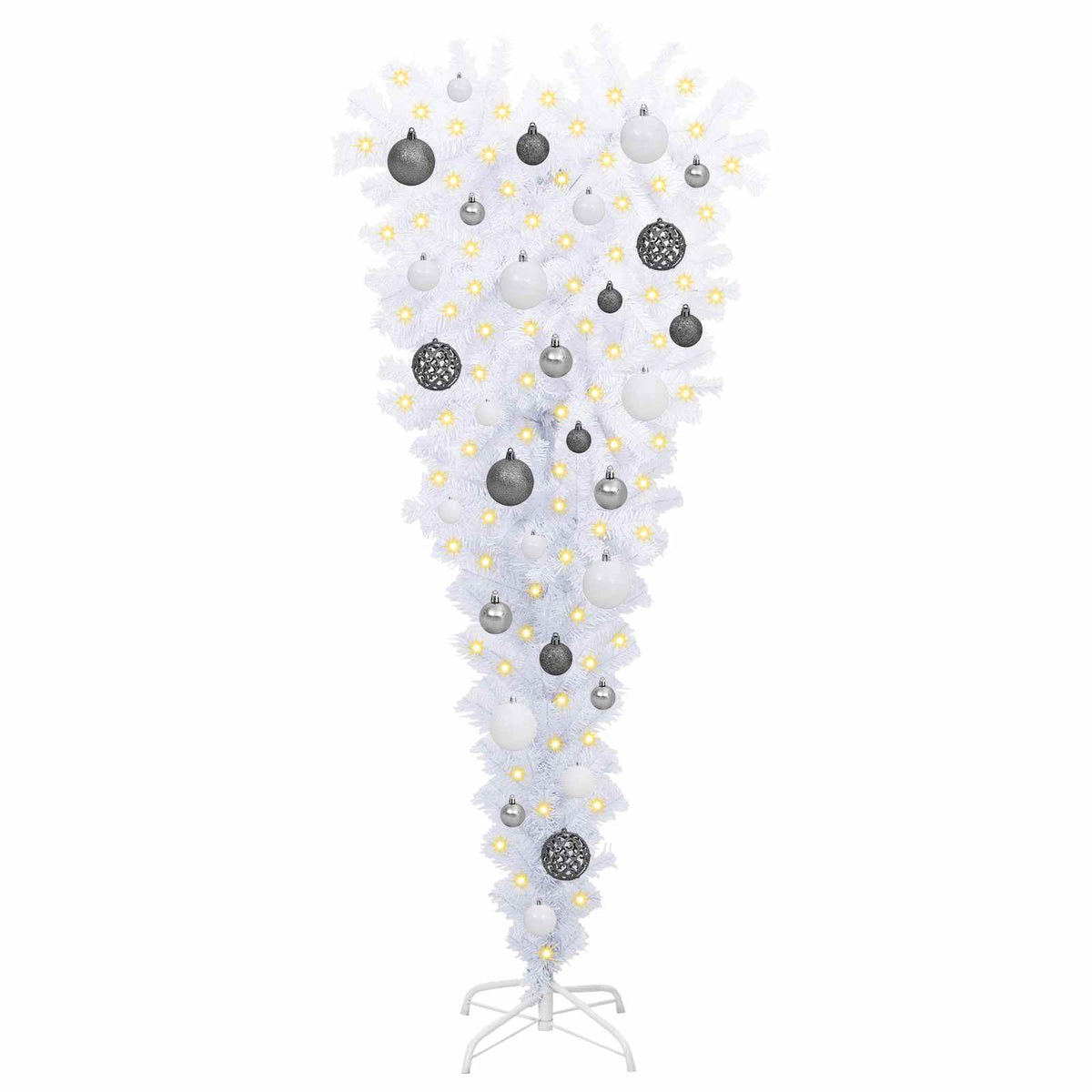vidaXL Artificial Christmas Tree with Stand White 120 cm PVC and Steel 3