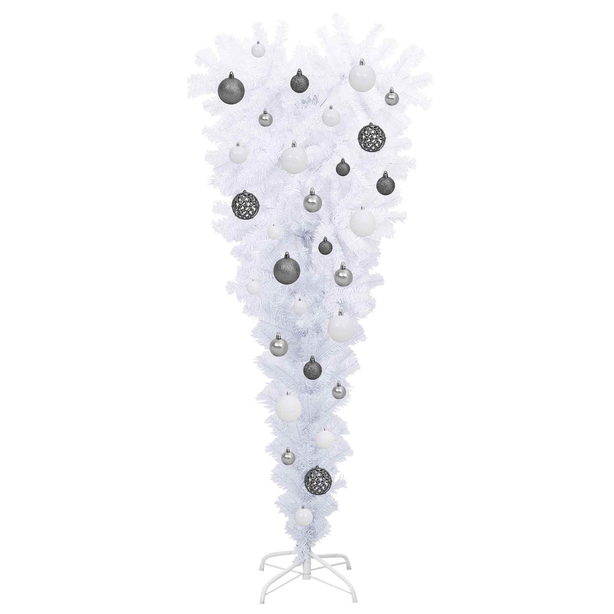 vidaXL Artificial Christmas Tree with Stand White 120 cm PVC and Steel 4