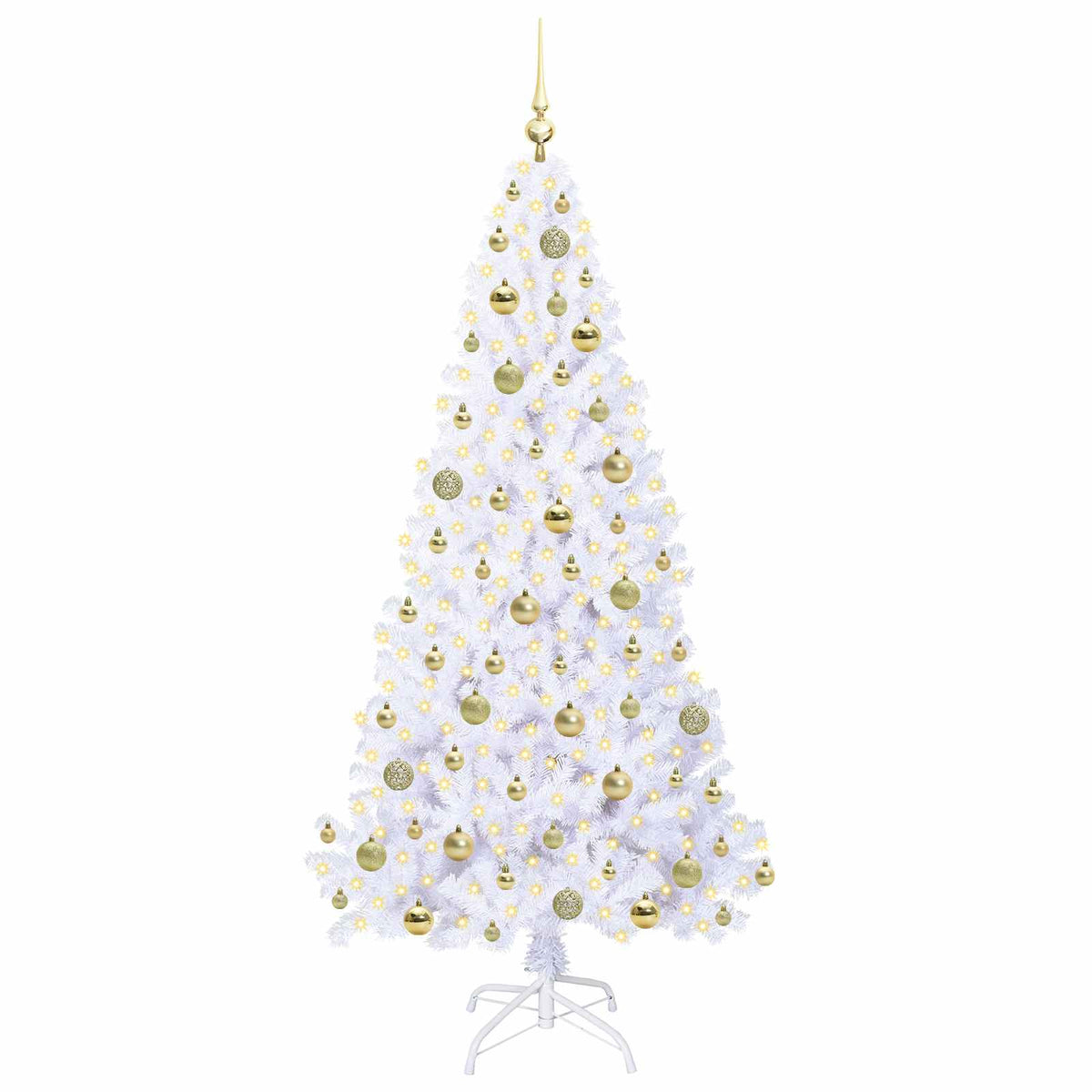 vidaXL Artificial Christmas Tree with Stand White 180 cm PVC and Steel 3