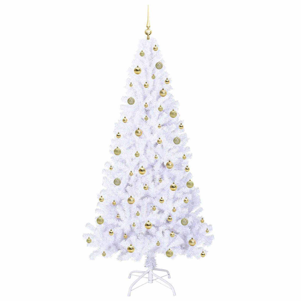 vidaXL Artificial Christmas Tree with Stand White 210 cm PVC and Steel 4