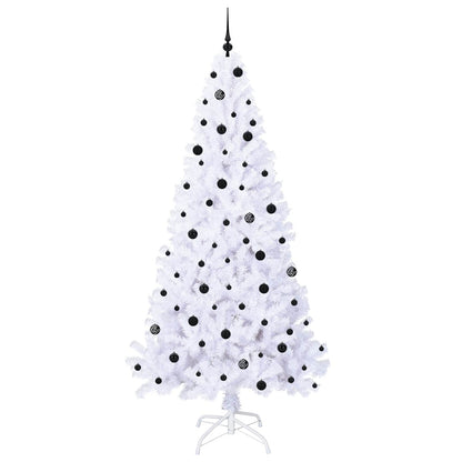 Artificial Christmas Tree with Stand White PVC and Steel 240 cm Black