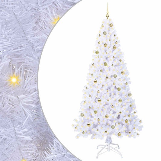 vidaXL Artificial Christmas Tree with Stand White 240 cm PVC and Steel 2