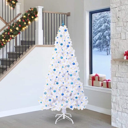 Artificial Christmas Tree with Stand White PVC and Steel 240 cm Blue