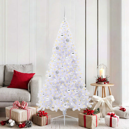 Artificial Christmas Tree with Stand White PVC and Steel Silver 180 cm