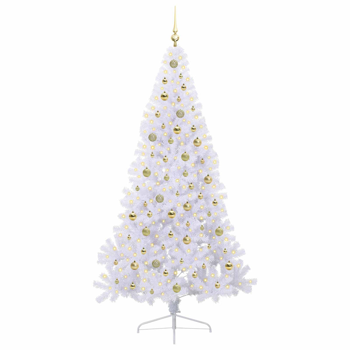 vidaXL Artificial Christmas Tree with Stand White 210 cm PVC and Steel 3