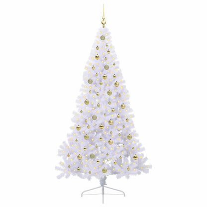 vidaXL Artificial Christmas Tree with Stand White 210 cm PVC and Steel 3