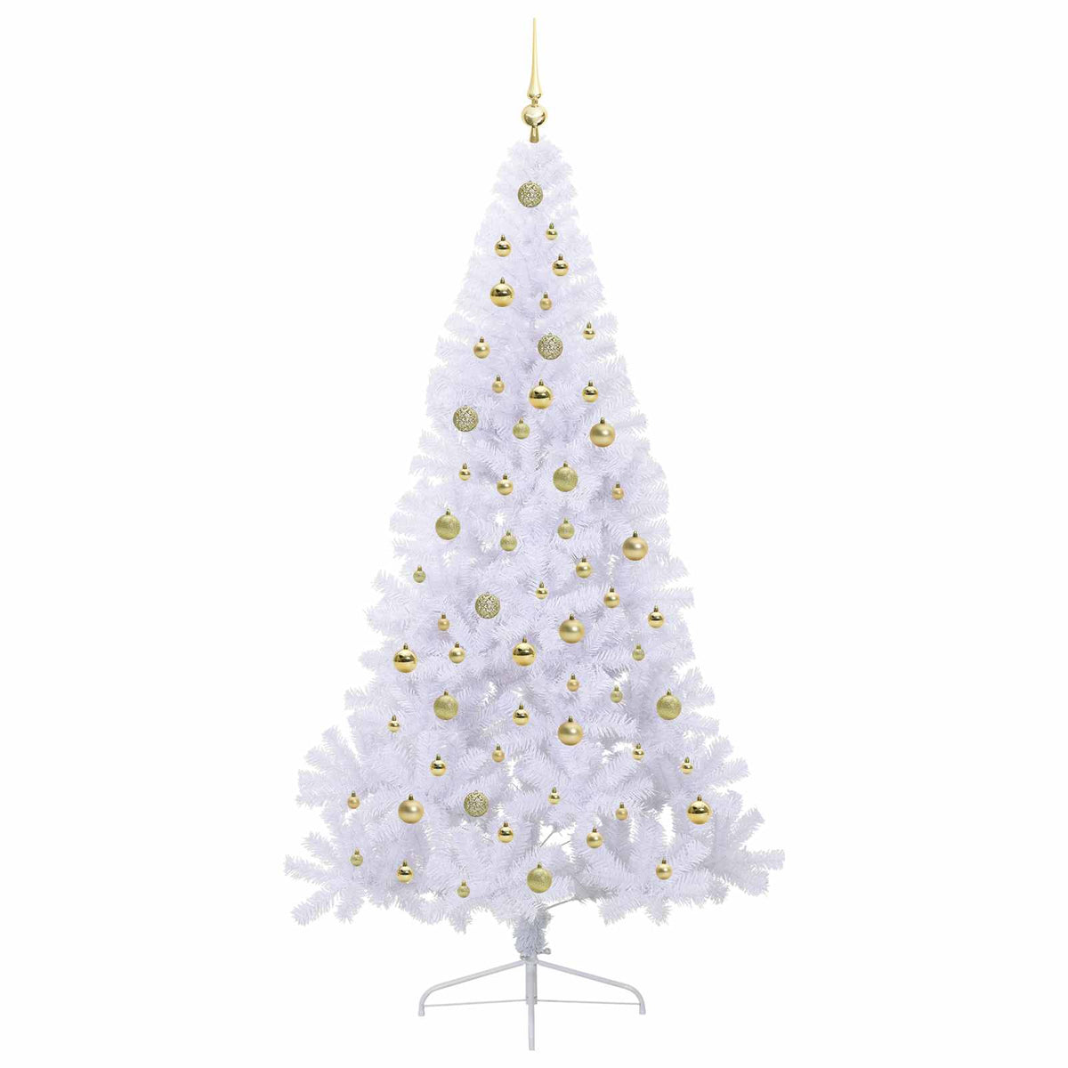 vidaXL Artificial Christmas Tree with Stand White 210 cm PVC and Steel 4