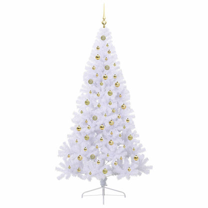 vidaXL Artificial Christmas Tree with Stand White 210 cm PVC and Steel 4