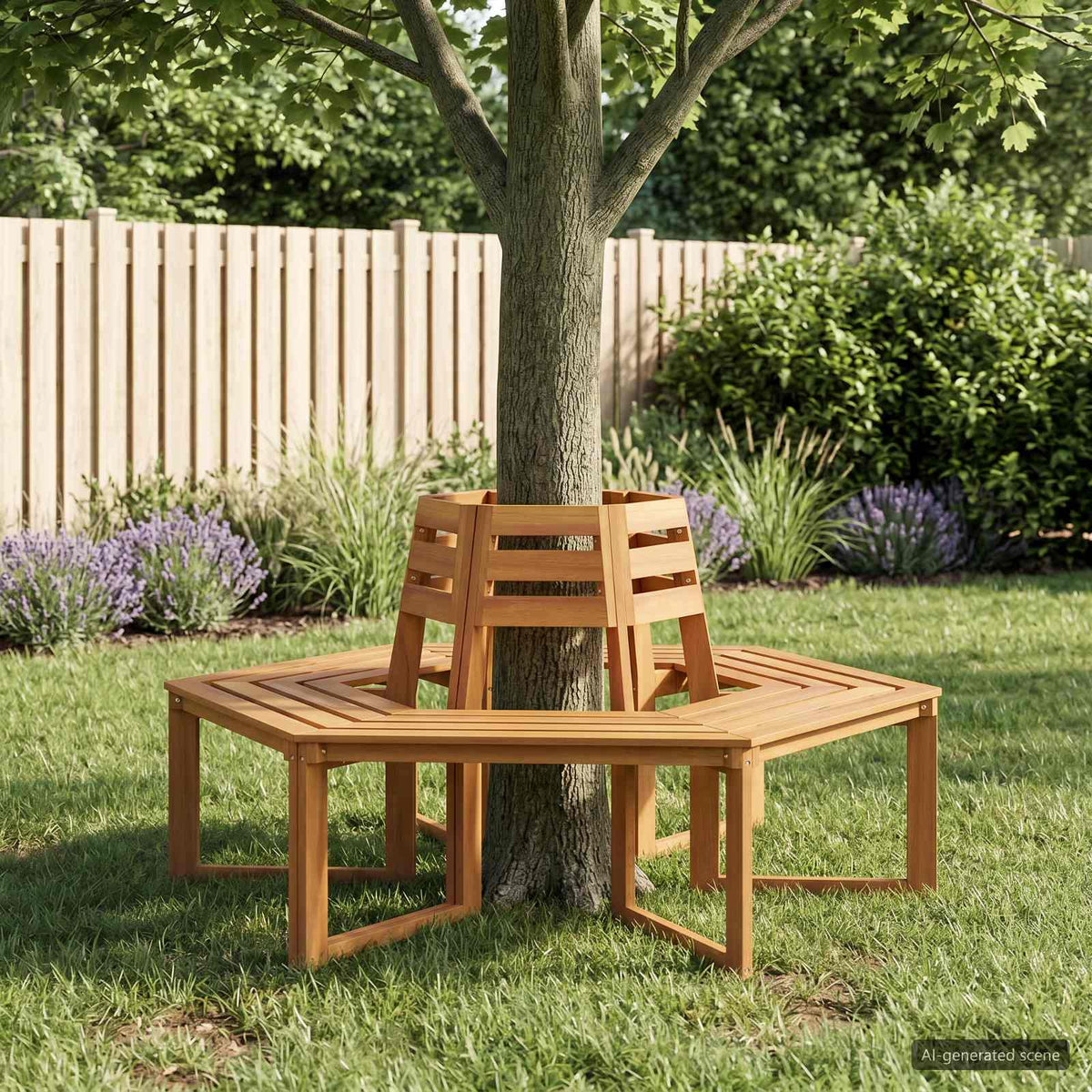 Tree Bench 160 x 70 x 86 cm Solid Acacia Wood Natural 2