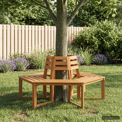 Tree Bench 160 x 70 x 86 cm Solid Acacia Wood Natural 2