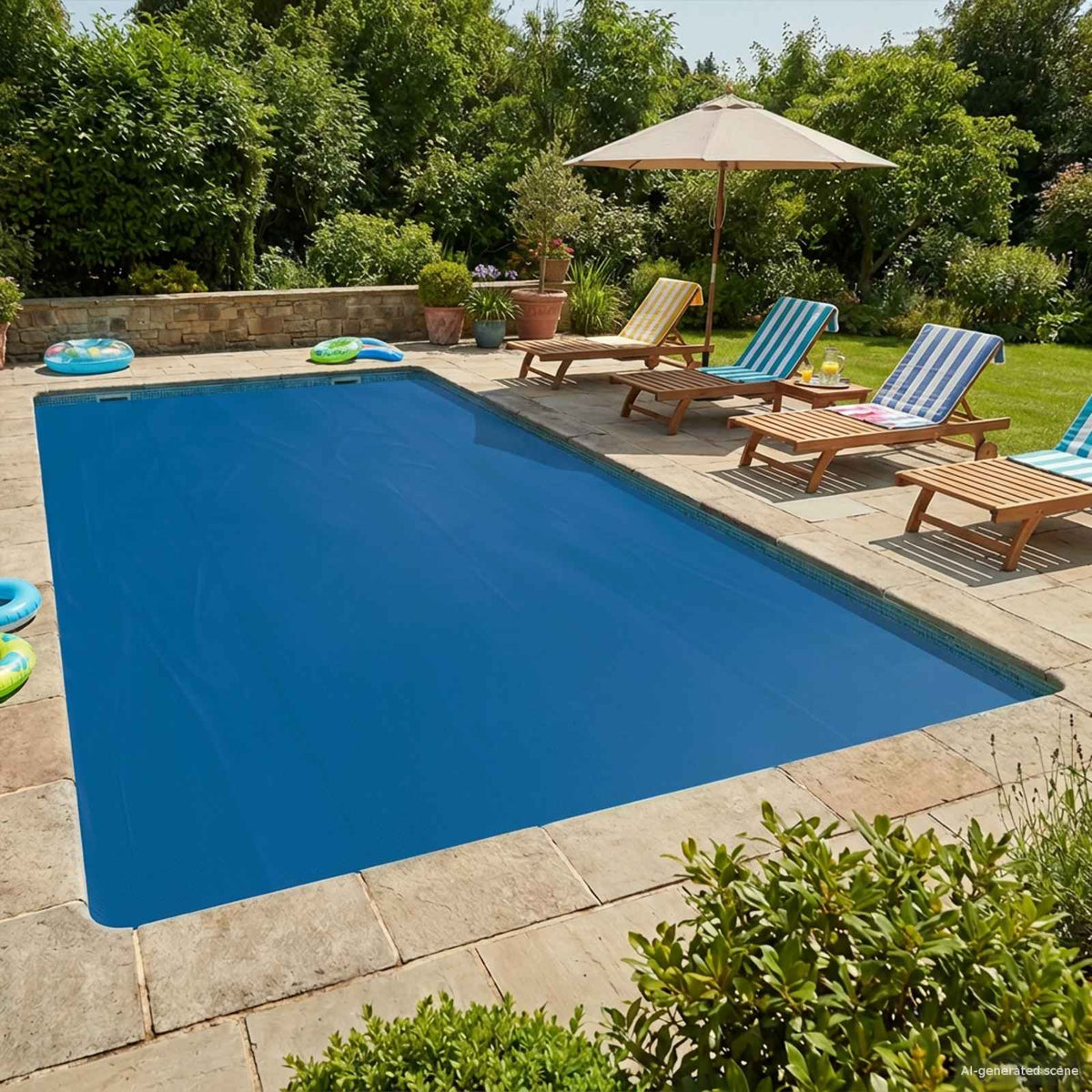 vidaXL Solar Pool Cover Extra Heavy 800 x 500 cm 400 μm Square PE Blue 1