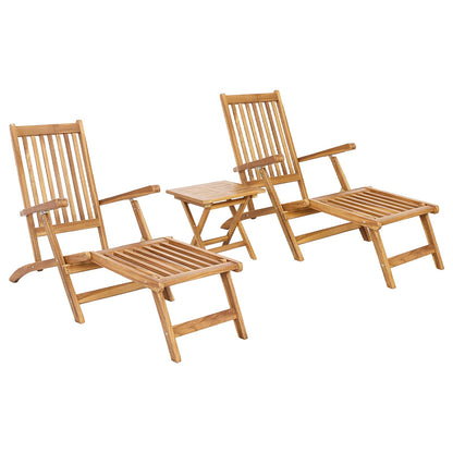 Folding Deck Natural Solid Teak Wood 2x chair+ folding table