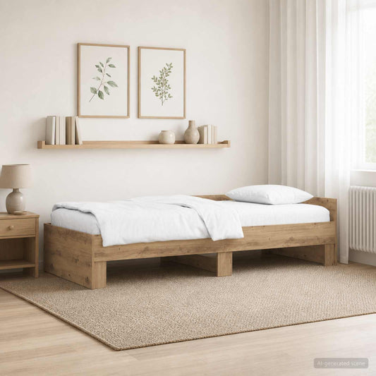 Bed Frame without Mattress Engineered Wood Length 200 cm Artisan oak 80 cm