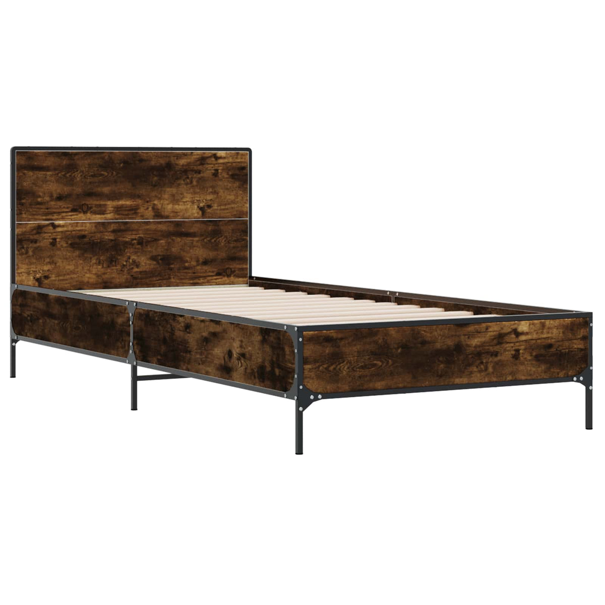 Bed Frame without Mattress Smoked Oak 80 x 200 cm
