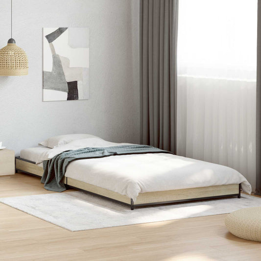 Bed Frame without Mattress Height 14.5 cm Length 200 cm Sonoma Oak 80 cm