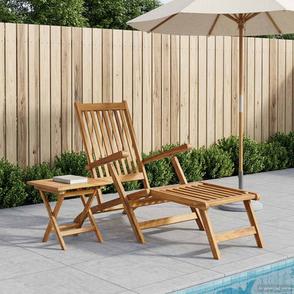 vidaXL Folding Deck Natural Solid Teak Wood