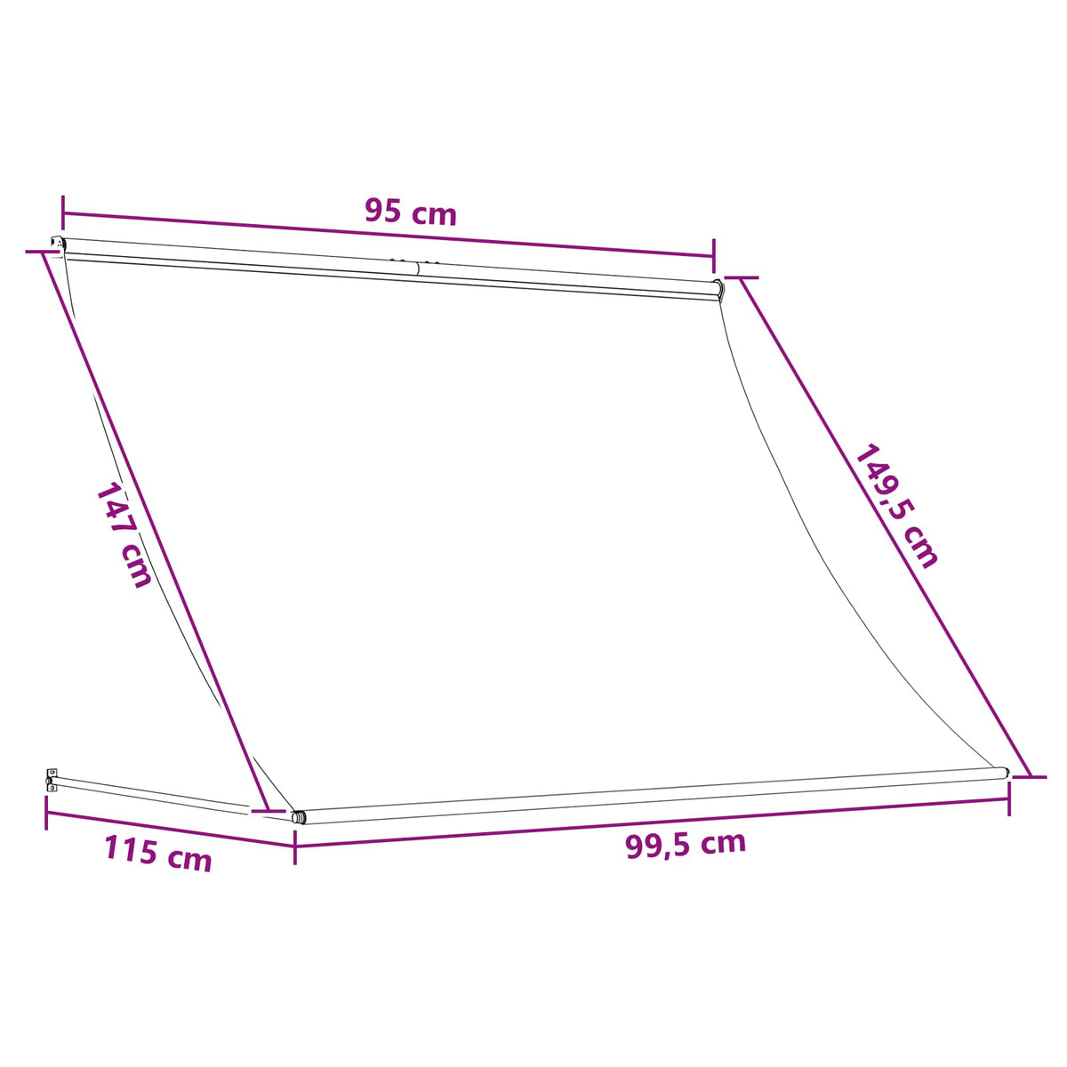 Retractable Awning 100 x 150 cm Beige