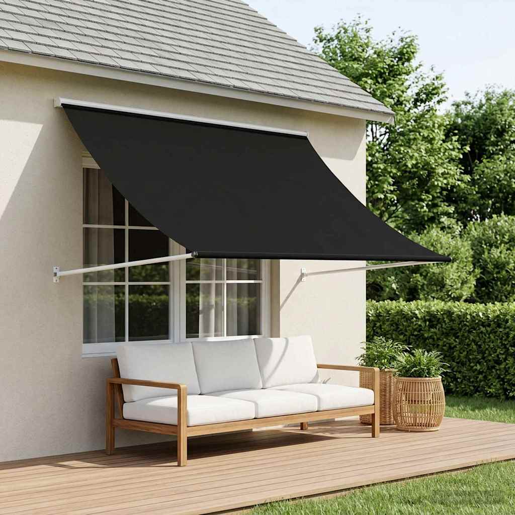 Retractable Awning 350 x 150 cm Black