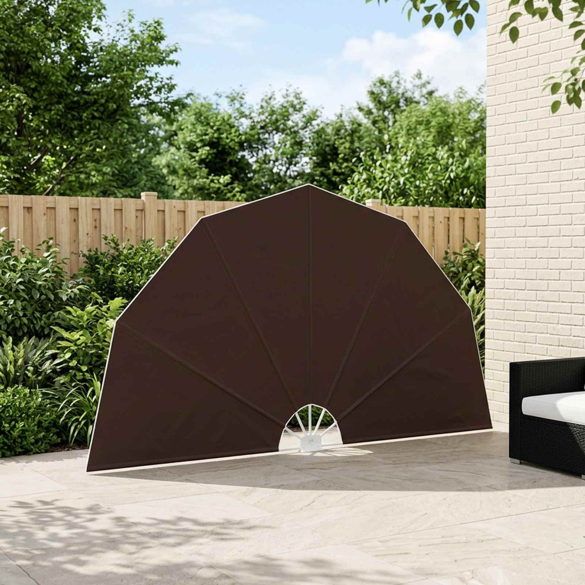 Collapsible Terrace Side Awning Brown 160 cm