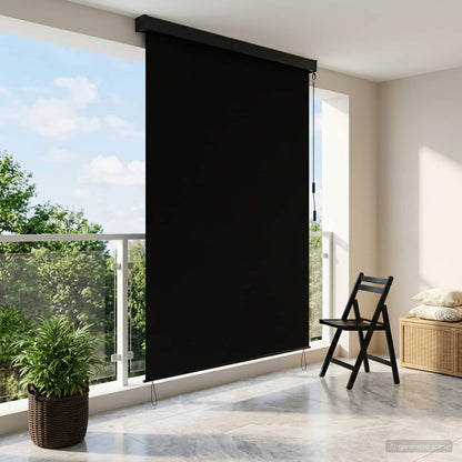 Outdoor Roller Blind 60 x 250 cm Black