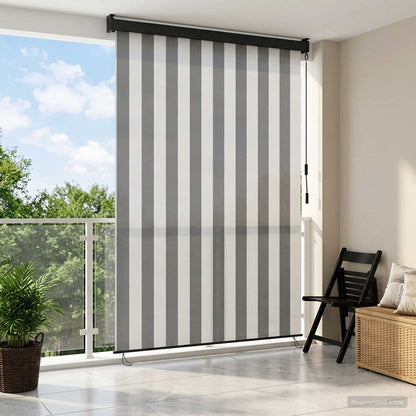 Outdoor Roller Blind 60 x 250 cm Anthracite and white
