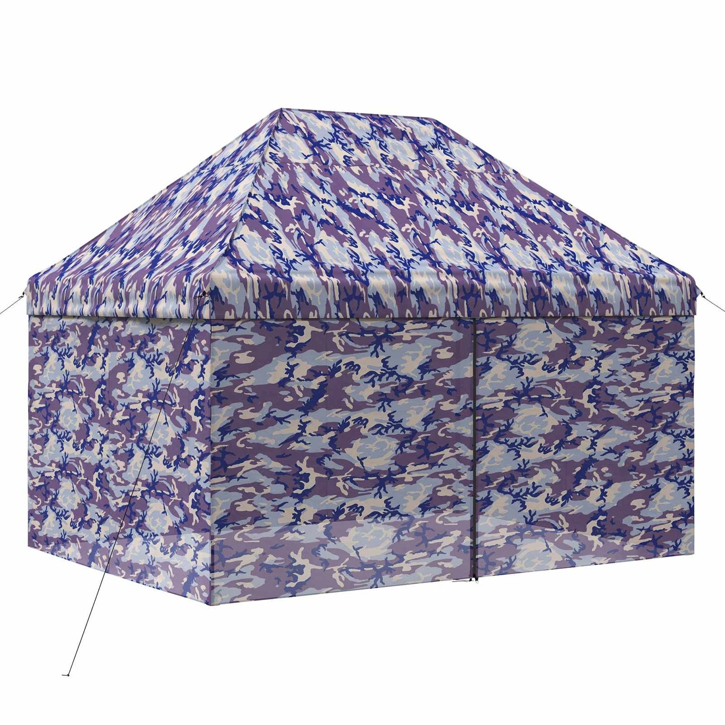 vidaXL Pop-up Gazebo with 4 Sidewalls 2.9 x 4.3 m Blue Camouflage 3