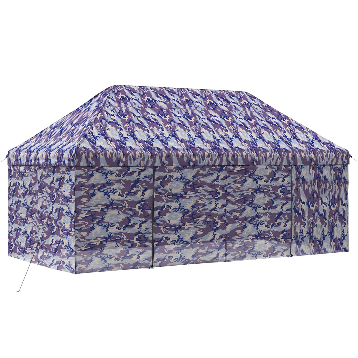 vidaXL Pop-up Gazebo with 4 Sidewalls 3 x 6 m Blue Camouflage 3