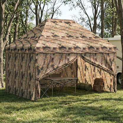 vidaXL Pop-up Gazebo with 4 Sidewalls 3 x 4 m Forest Camouflage 1