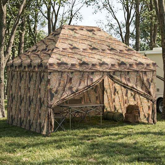 vidaXL Pop-up Gazebo with 4 Sidewalls 3 x 4.5 m Forest Camouflage 1